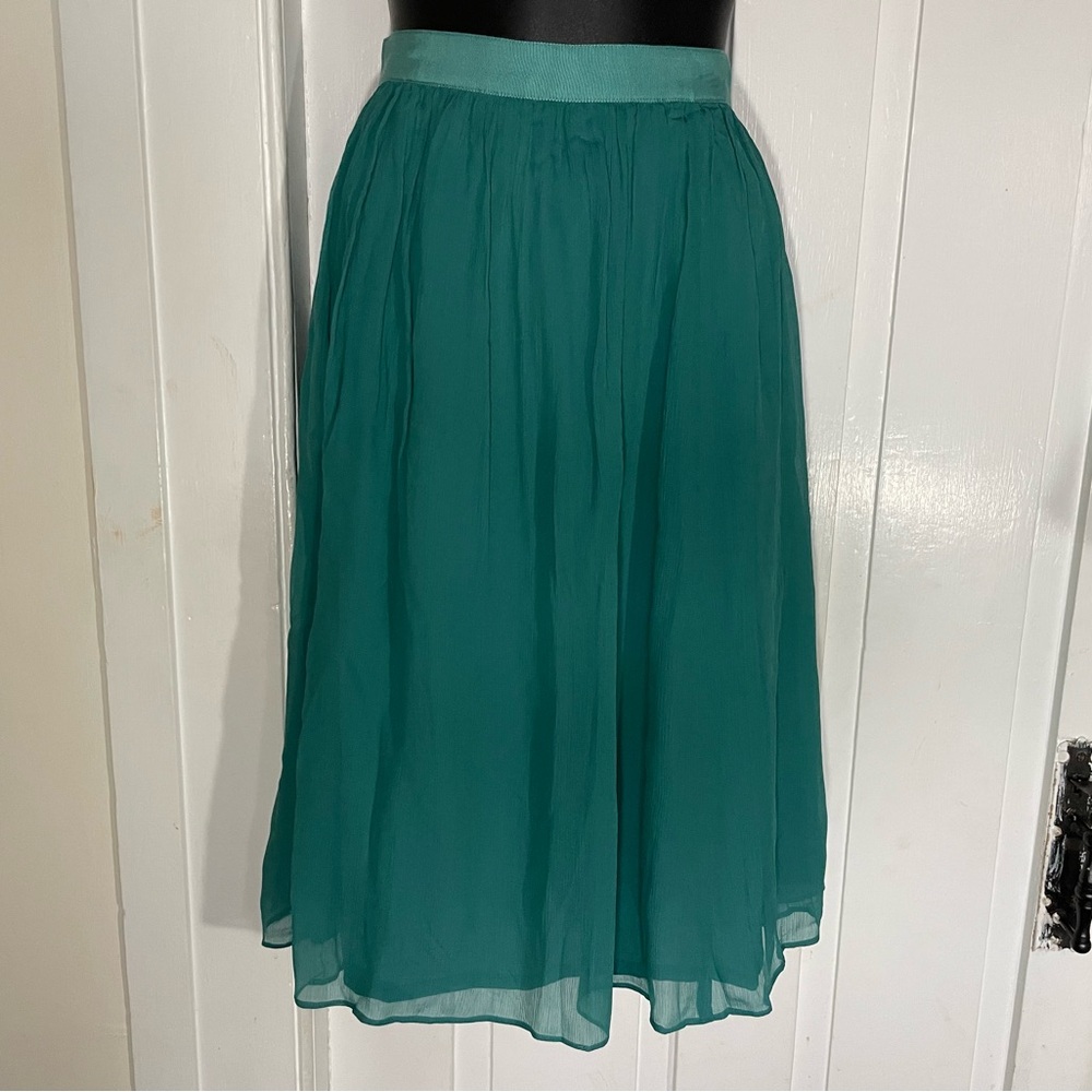 J CREW Teal Sheer Layered Skirt